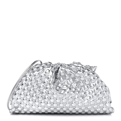 Bottega Veneta Metallic Fabric Bubble Wrap The Mini Pouch Silver 1 of 9
