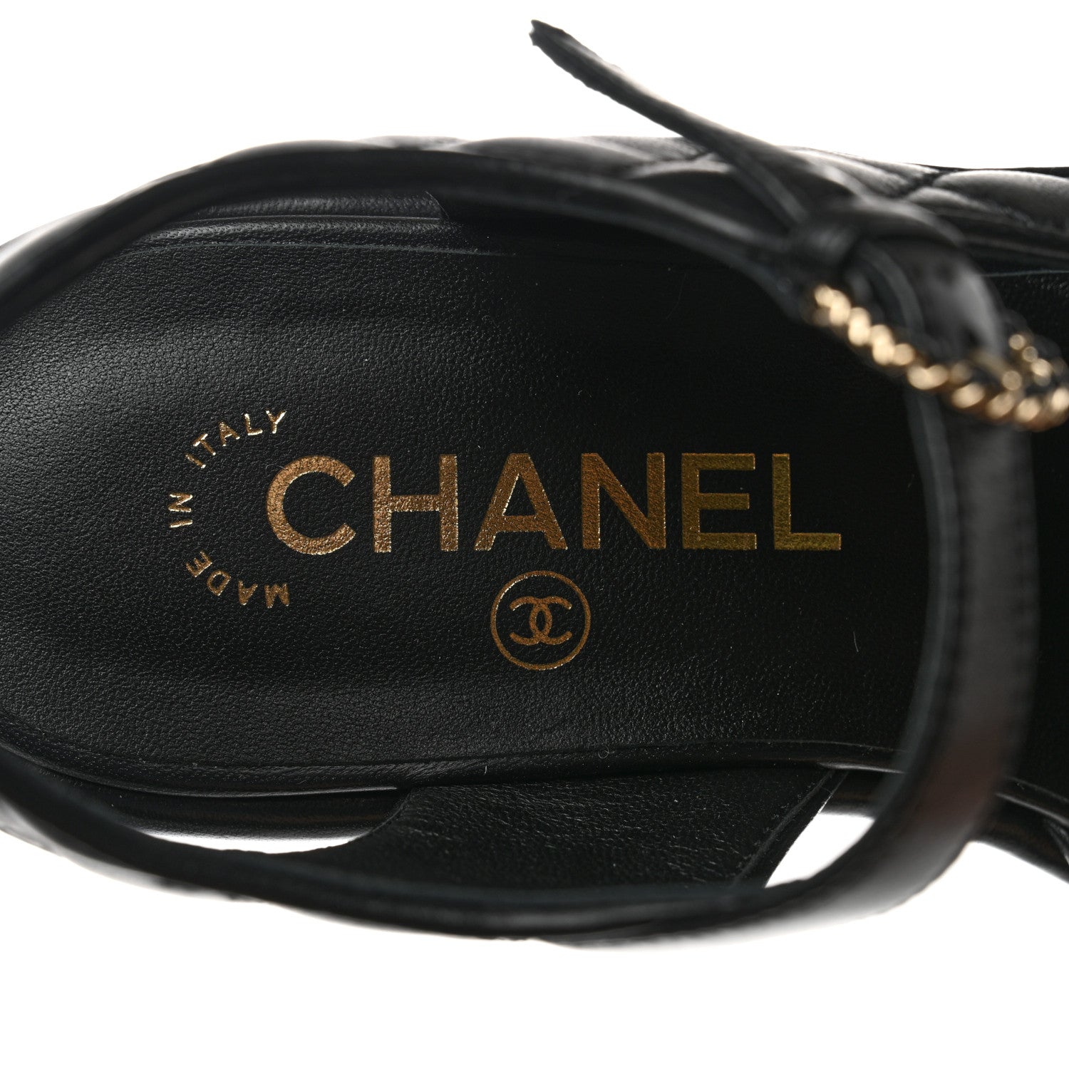 Chanel Lambskin Quilted CC Platform Sandals 37.5 Black 7 of 10
