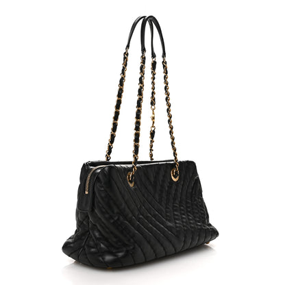 Chanel Calfskin Chevron Quilted Surpique Tote Black 3 of 10