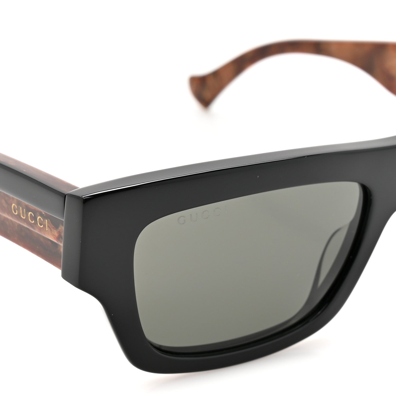 Gucci Acetate Rectangle Frame Web Sunglasses GG1301S Brown 7 of 8