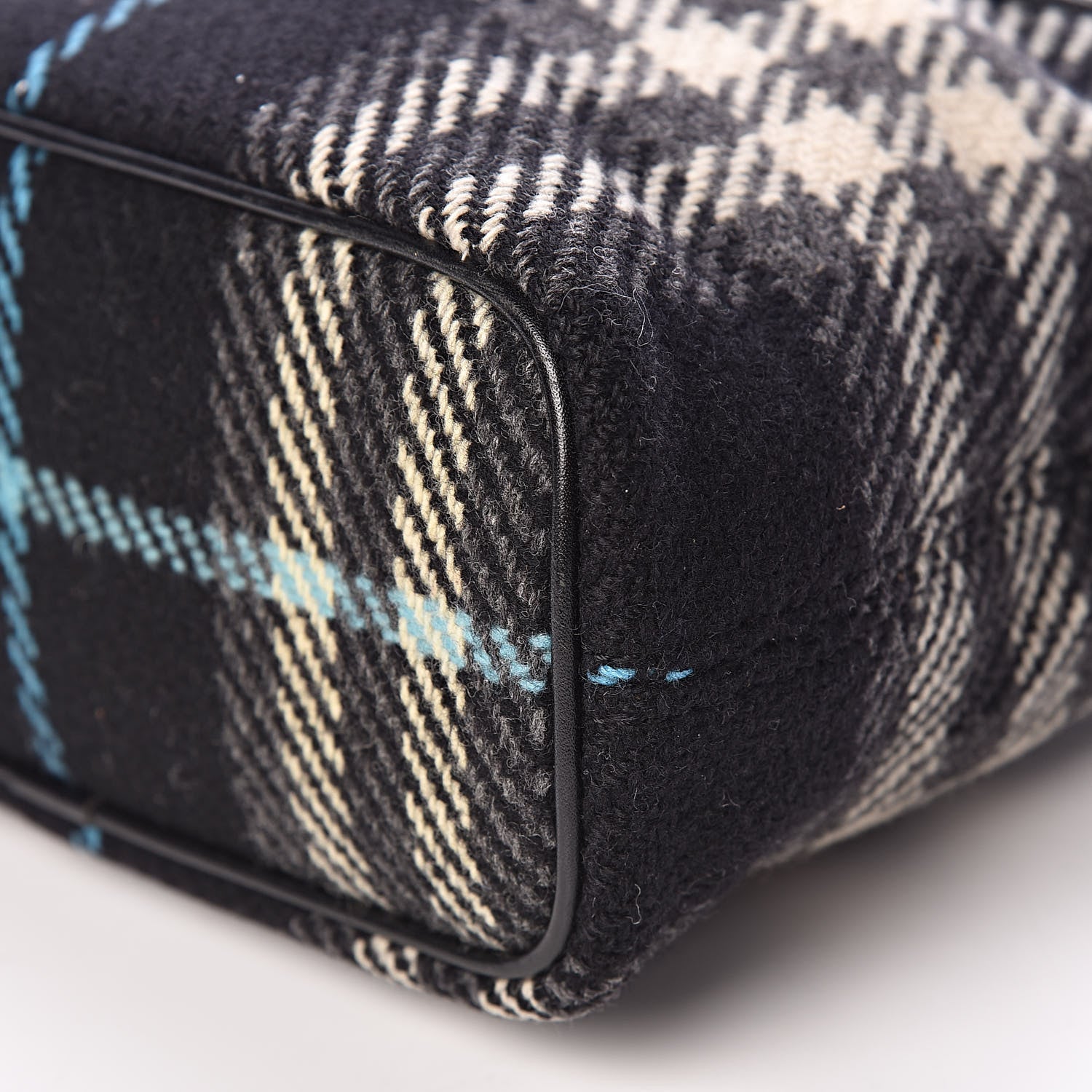 Burberry Wool Plaid Check Tote 9 of 10