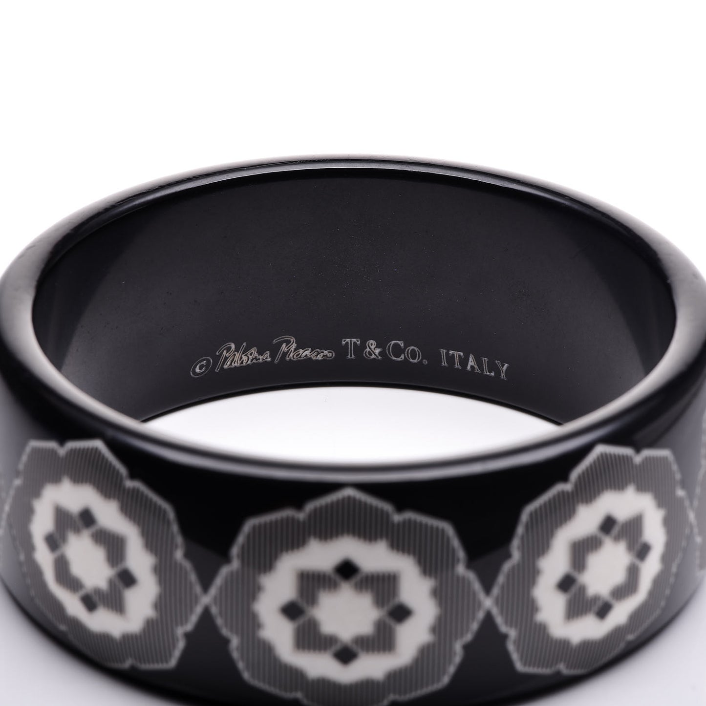 Resin Paloma Picasso Zellige Bangle Bracelet Black