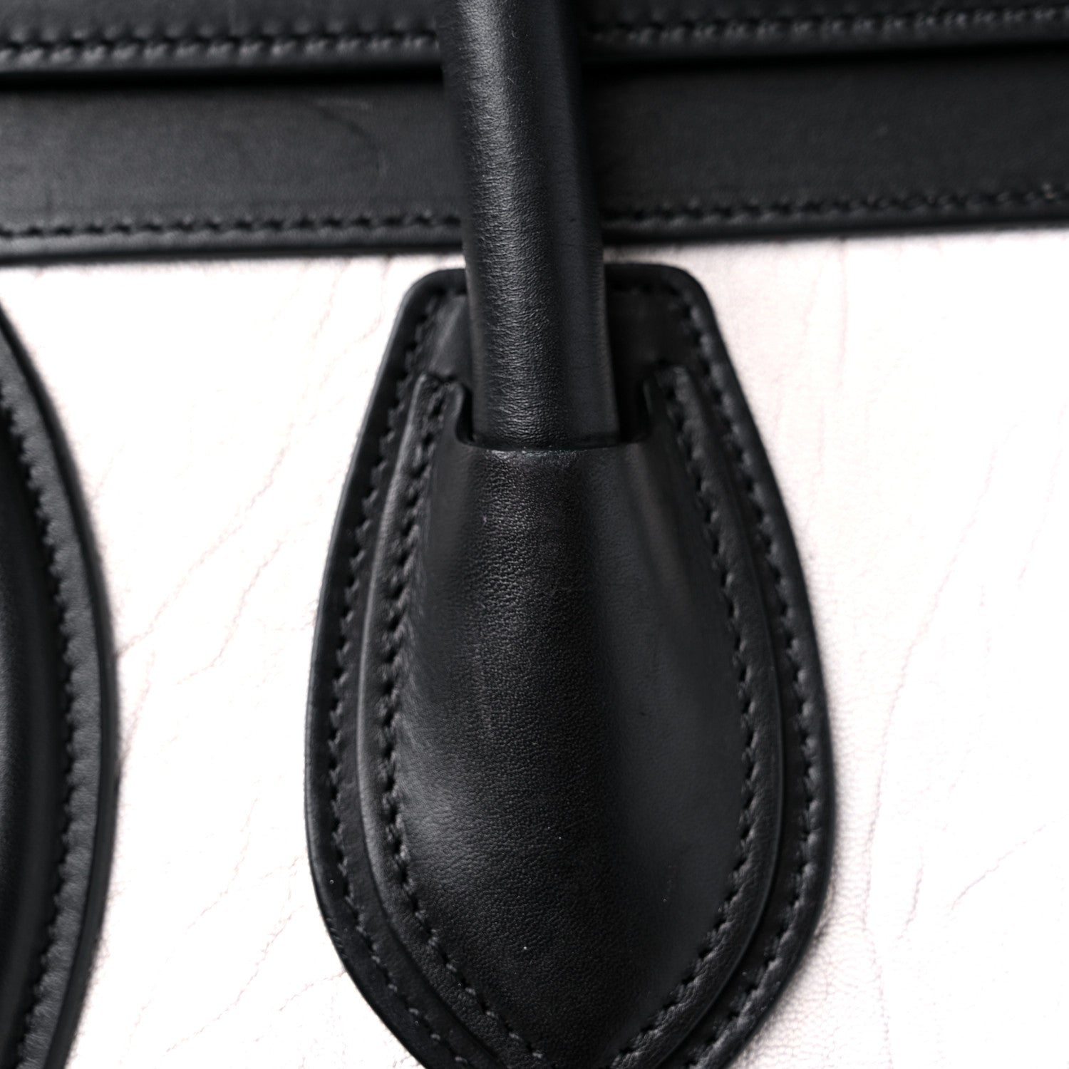 Celine Elephant Calfskin Mini Bi-Color Luggage Black White 19 of 19