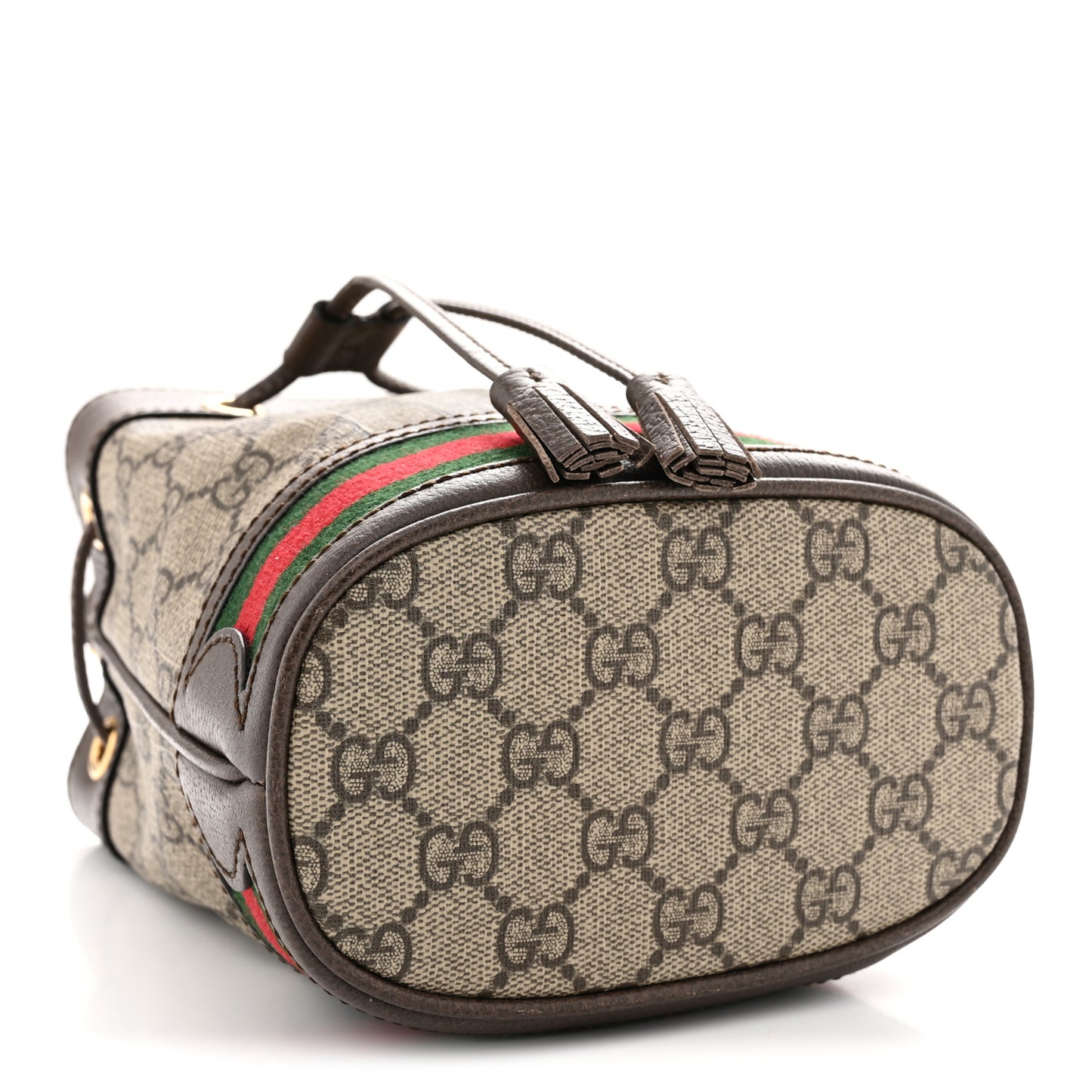 GG Supreme Monogram Web Mini Ophidia Bucket Bag Brown