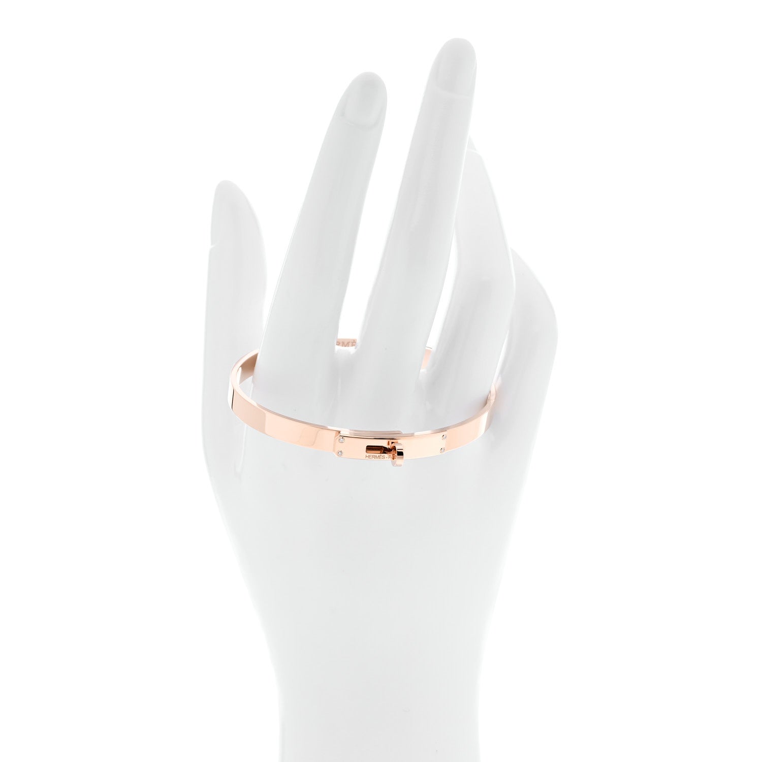Hermes 18K Rose Gold Diamond PM Kelly Bracelet ST 2 of 5