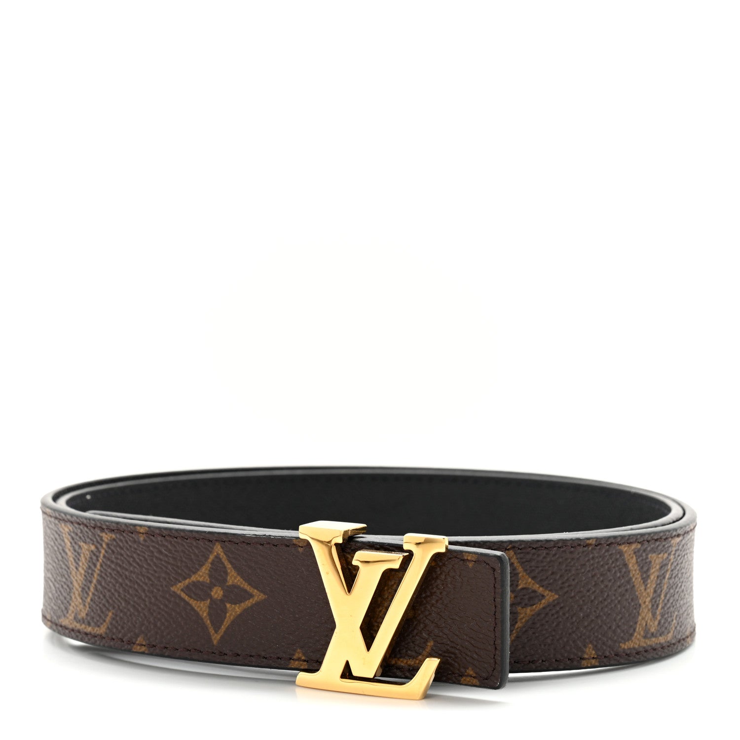 Louis Vuitton Calfskin Monogram 30mm LV Initiales Reversible Belt 85 34 Black 1 of 13