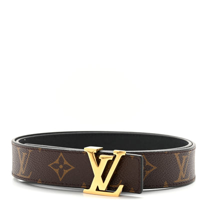 Louis Vuitton Calfskin Monogram 30mm LV Initiales Reversible Belt 85 34 Black 1 of 13