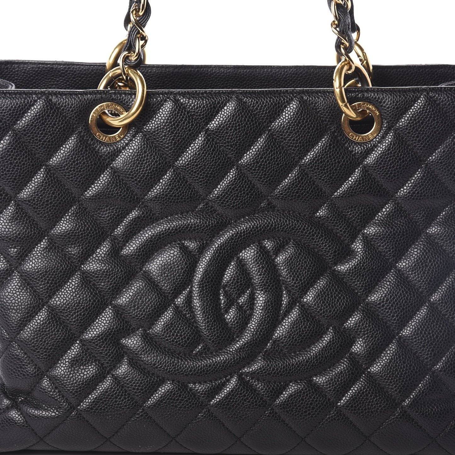 Caviar Quilted Grand Shopping Tote GST Black