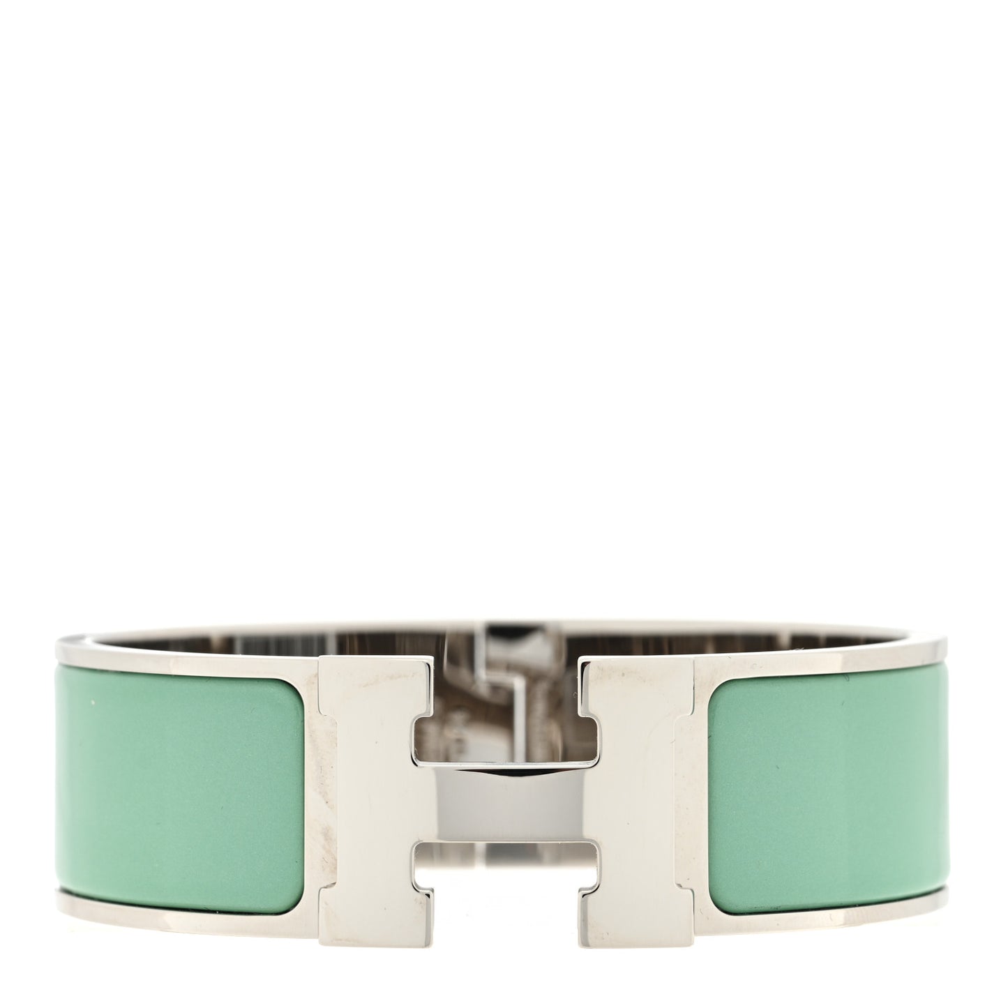 Enamel Wide Clic Clac H Bracelet PM Vert Aqua