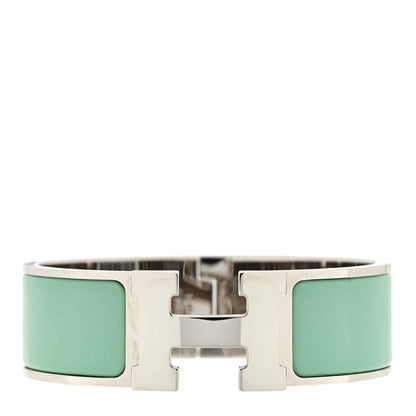 Hermes Enamel Wide Clic Clac H Bracelet PM Vert Aqua 1 of 3