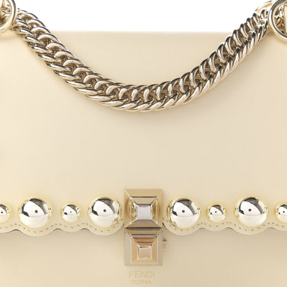 Fendi Vitello Liberty Pearl Scalloped Studded Small Kan I Shoulder Bag Burro 10 of 10