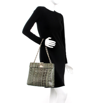 Valentino Garavani Python Shoulder Bag Green 2 of 7