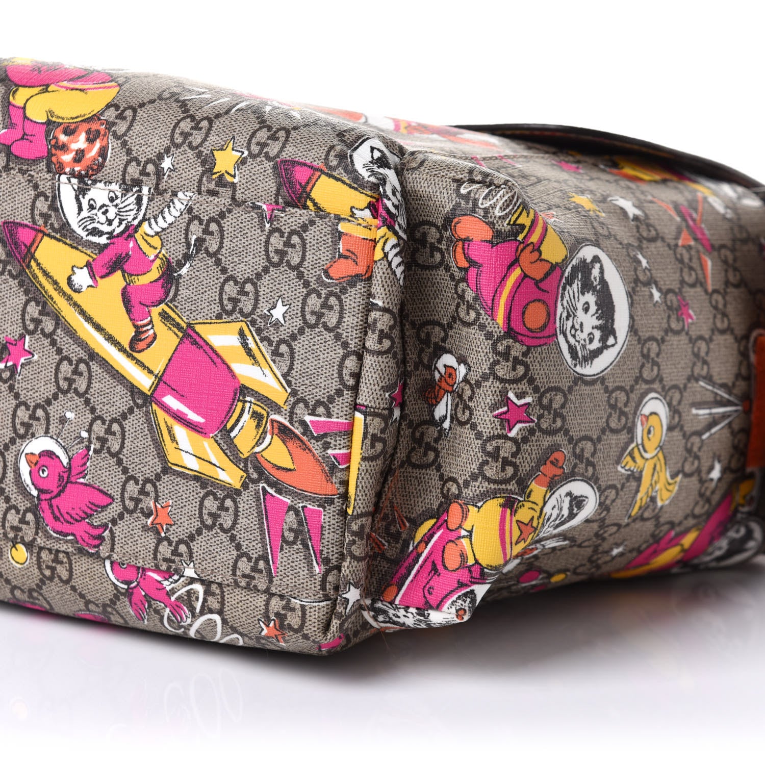 Gucci GG Supreme Monogram Space Cats Diaper Bag Orange 11 of 11