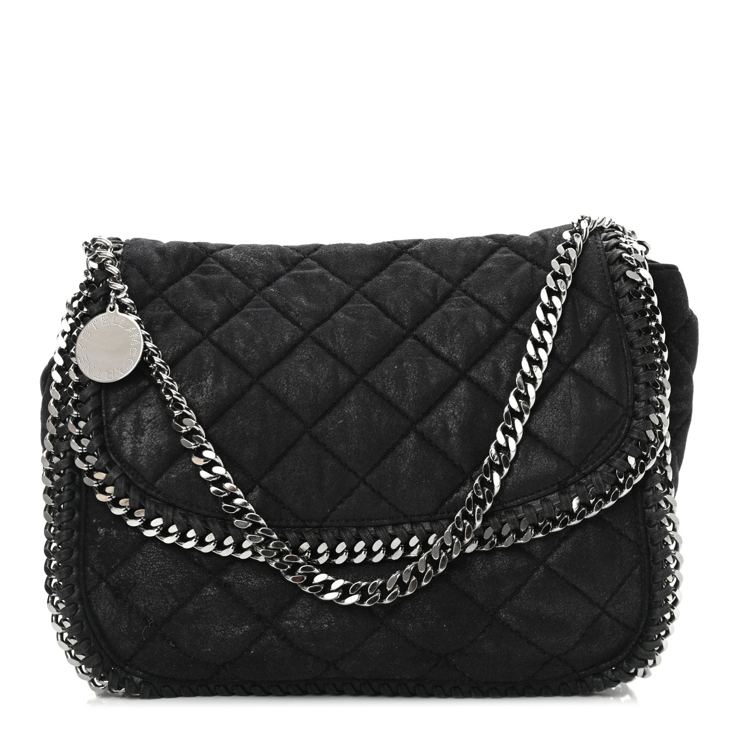 Stella McCartney Shaggy Deer Quilted Falabella Shoulder Bag Black 1 of 10