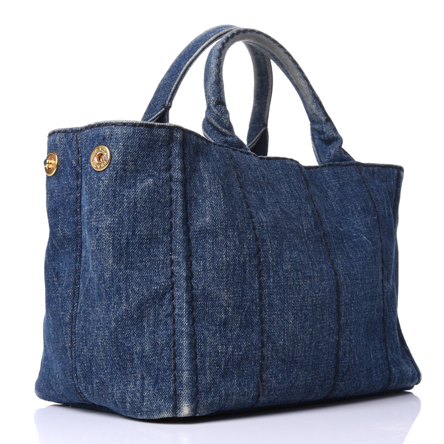 Prada Denim Small Logo Tote Avio 3 of 11