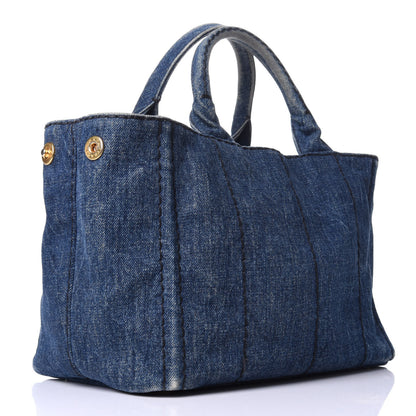 Prada Denim Small Logo Tote Avio 3 of 11