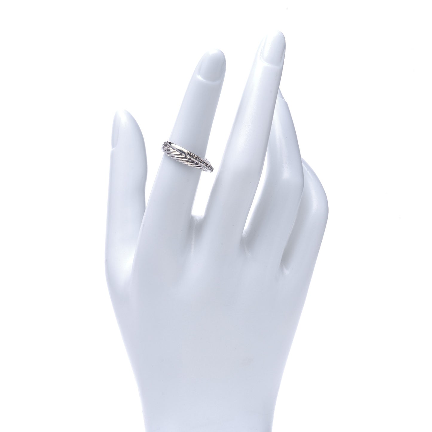 Sterling Silver Diamond 5mm Crossover Ring 52 6