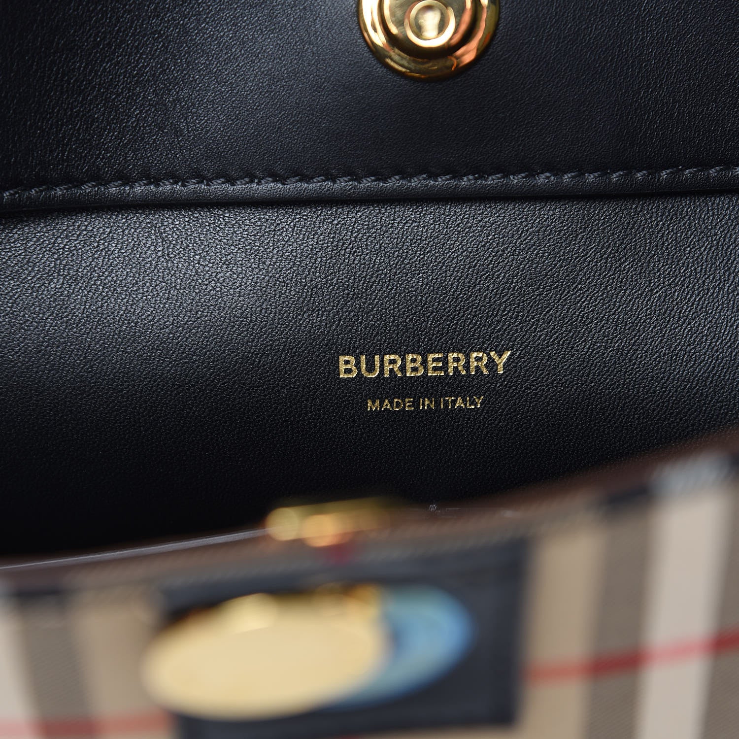 Burberry Calfskin House Check Medium Society Top Handle Bag Archive Beige Black 6 of 10