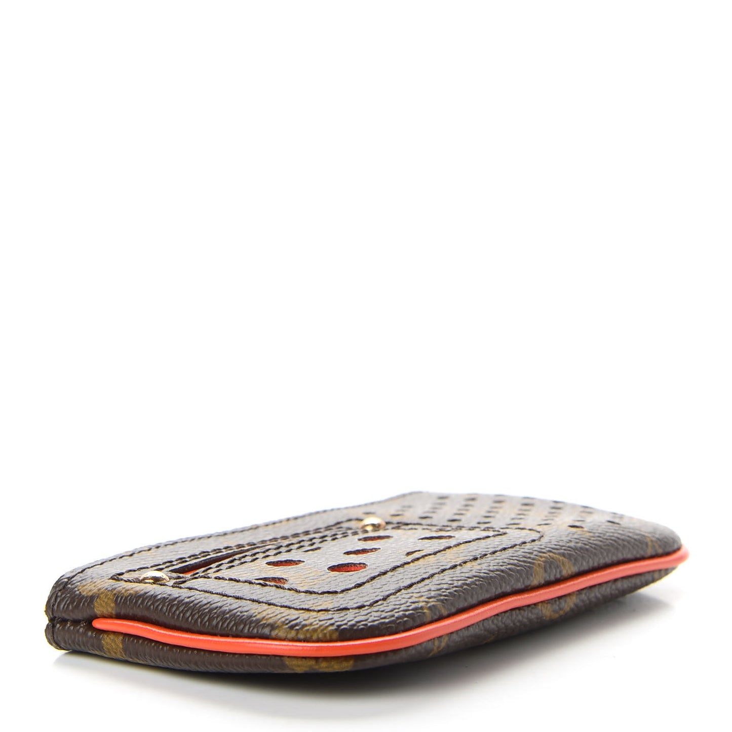 Monogram Perforated Key Pouch Orange