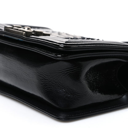 Chanel Patent Calfskin Snakeskin Small Boy Flap Black Silver 10 of 10