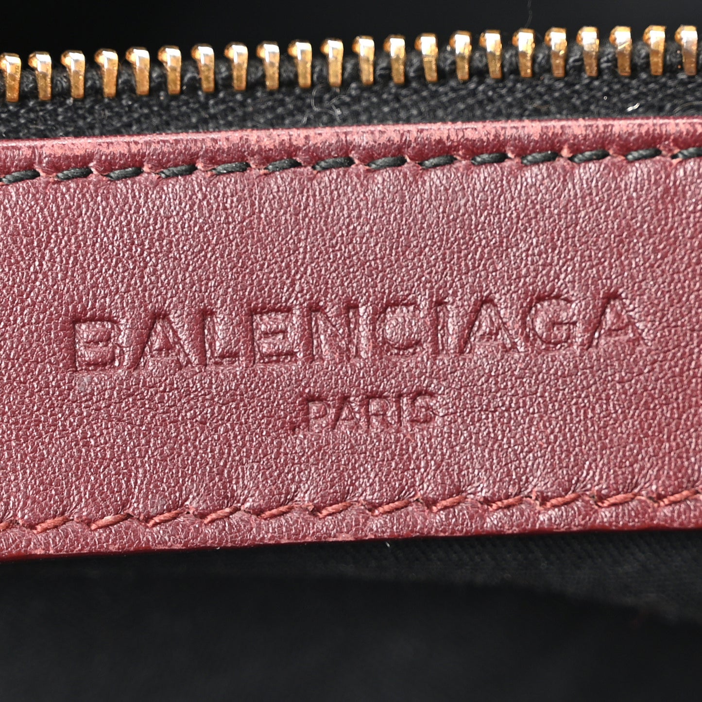 Chevre Gold Metallic Edge Hardware City Bordeaux