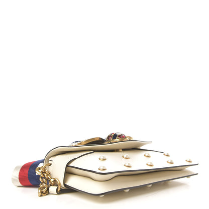 Gucci Nappa Pearl Studded Mini Queen Margaret Broadway Shoulder Bag Mystic White 3 of 9