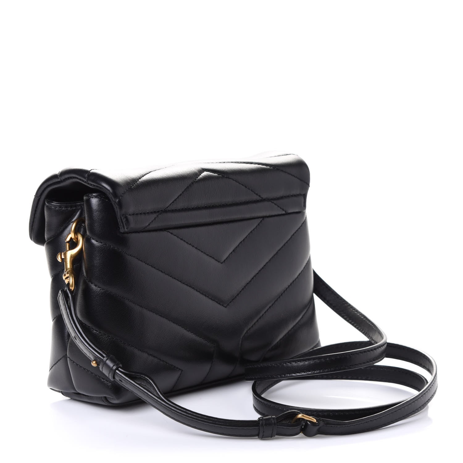 Saint Laurent Calfskin Y Quilted Monogram Toy Loulou Crossbody Bag Black 2 of 4