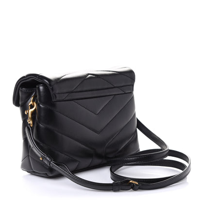 Saint Laurent Calfskin Y Quilted Monogram Toy Loulou Crossbody Bag Black 2 of 4