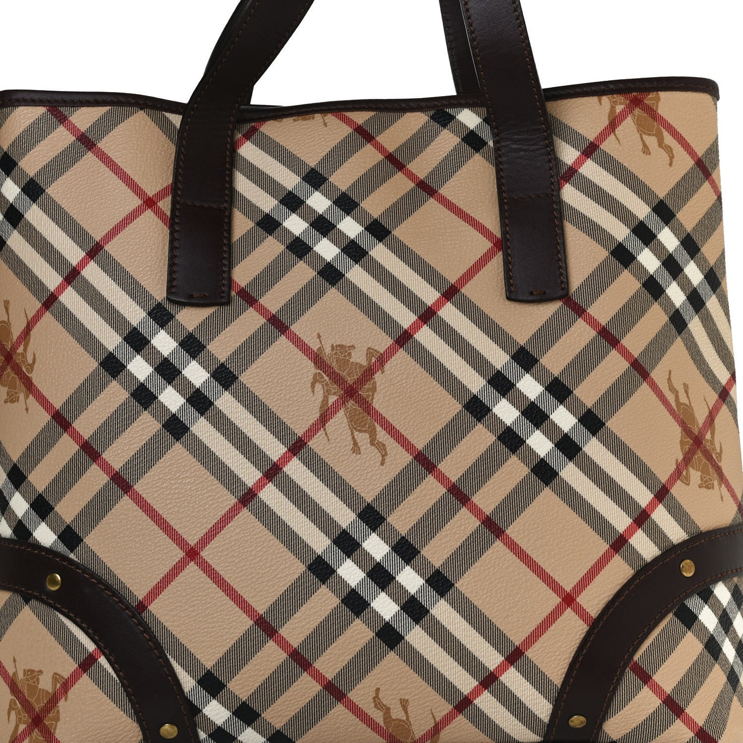 Haymarket Check Studded Tote Chocolate