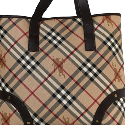 Burberry Haymarket Check Studded Tote Chocolate 8 of 10