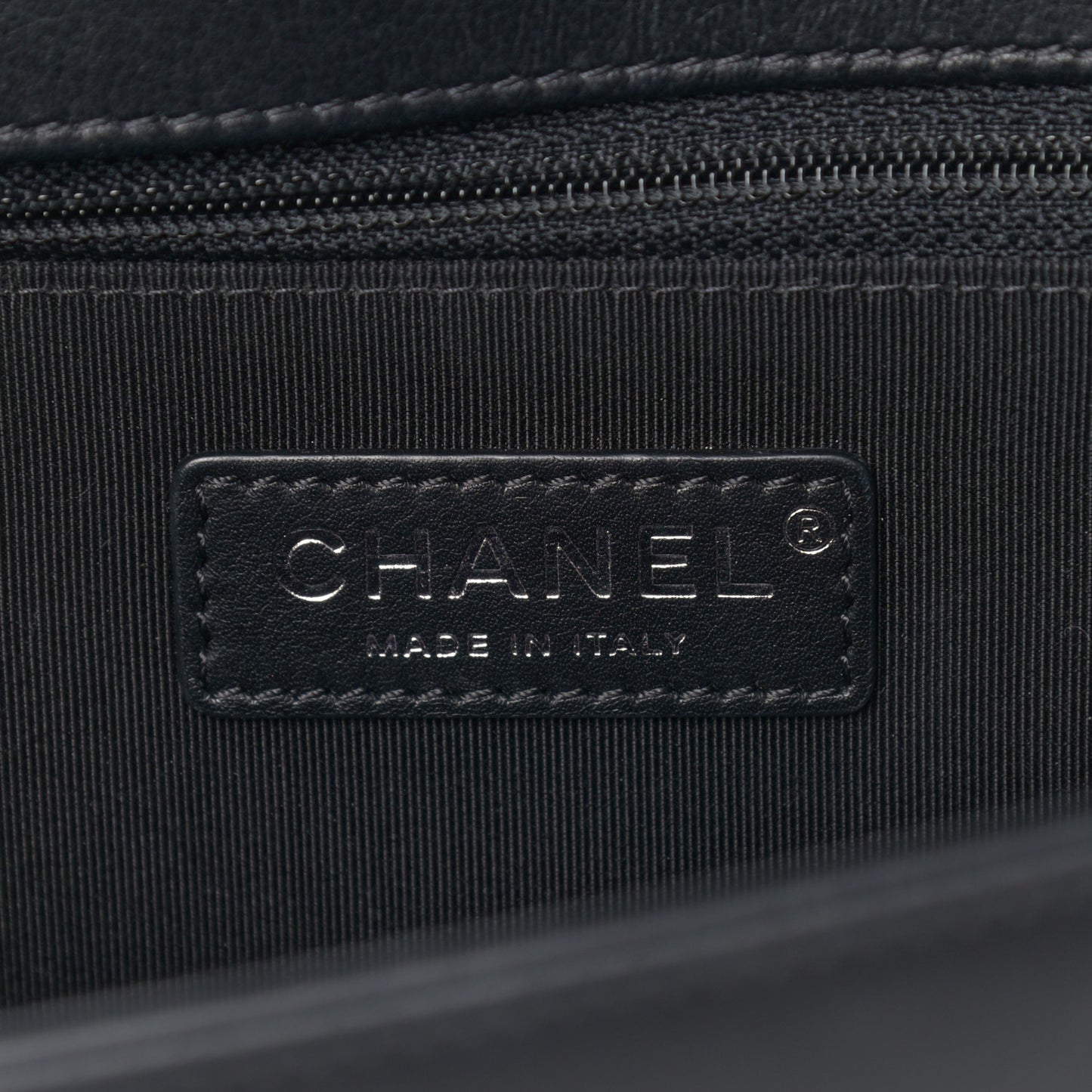 Calfskin Chevron Quilted New Medium Boy Flap Black