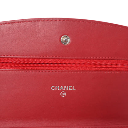 Chanel Patent Quilted Brilliant Wallet On Chain WOC Red 6 of 12