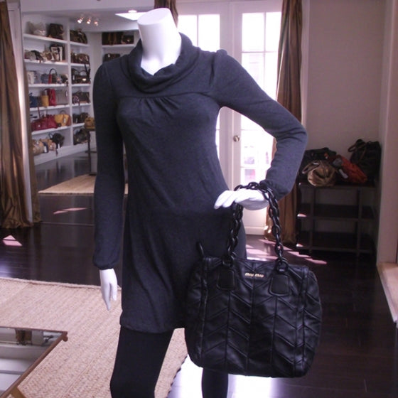 Miu Miu Leather Patchwork Harlequin Black 2 of 10