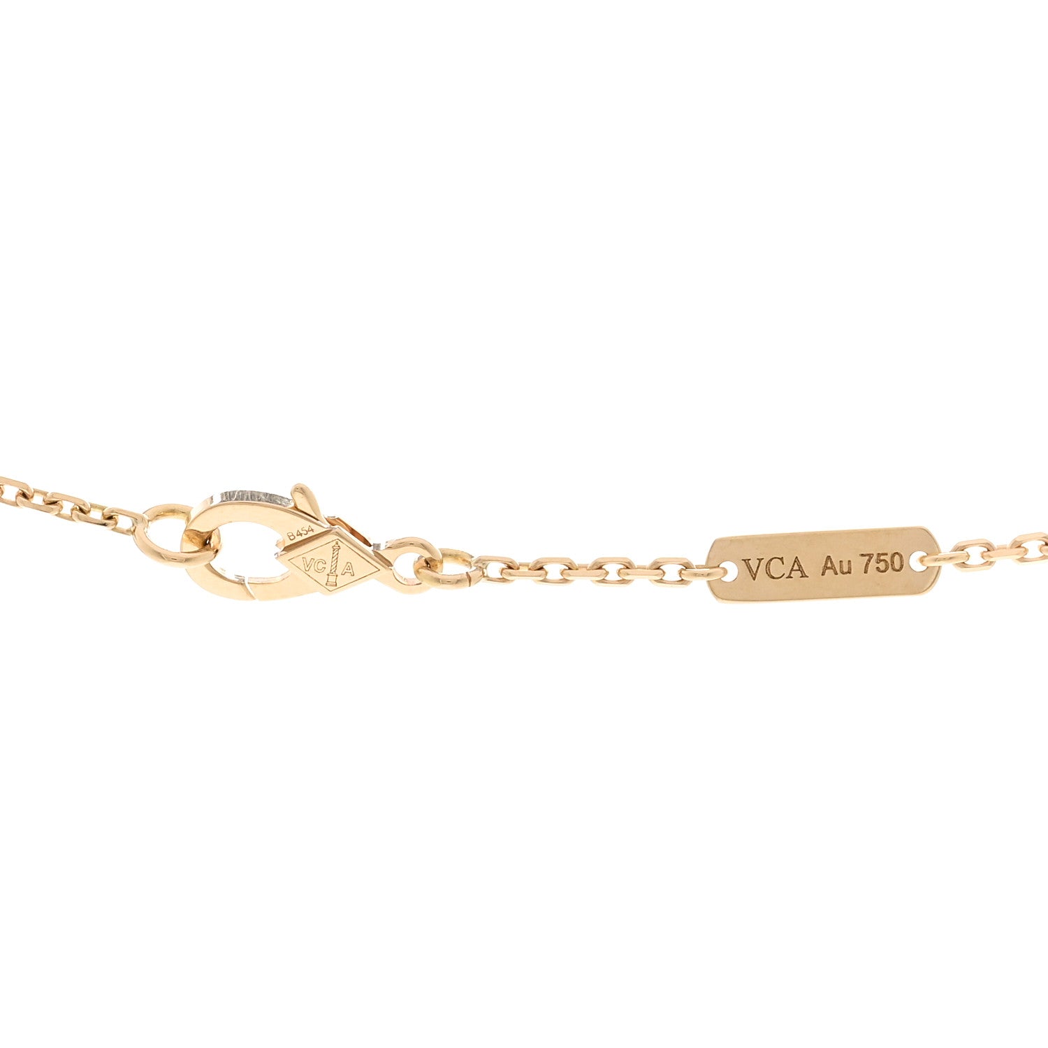 Van Cleef & Arpels 18K Yellow Gold Guilloche Vintage Alhambra Pendant Necklace 4 of 5