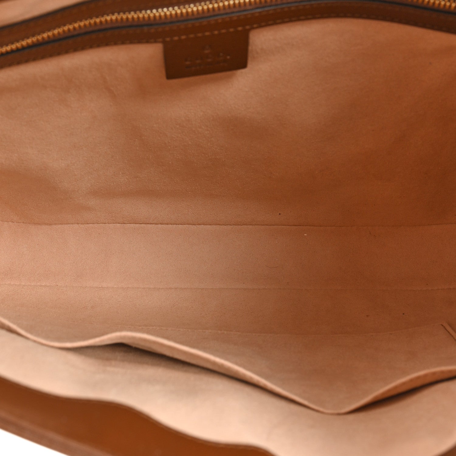 Gucci GG Supreme Monogram Azalea Calfskin Web Medium Jackie 1961 Hobo Beige Ebony Brown Sugar 5 of 9