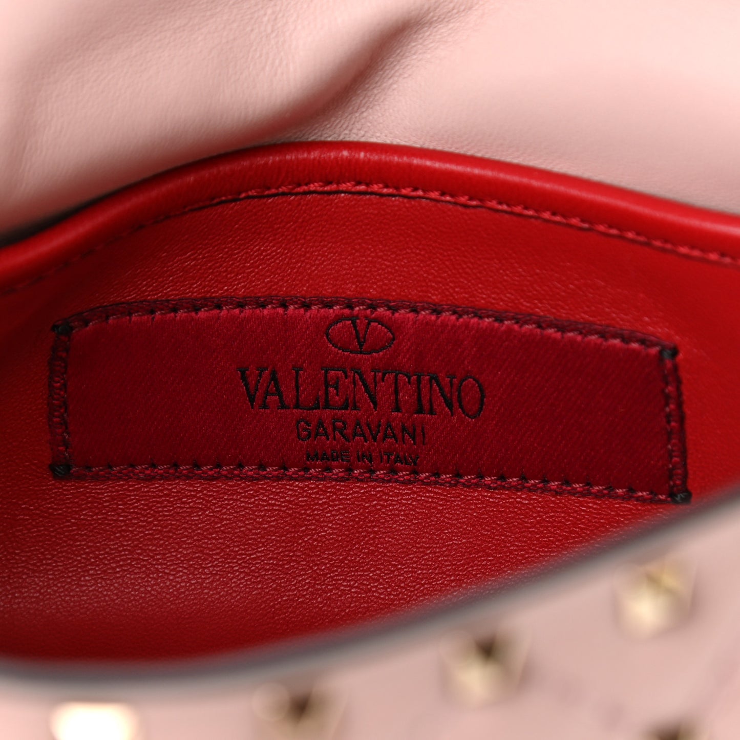 Nappa Small Rockstud Spike Shoulder Bag Water Rose