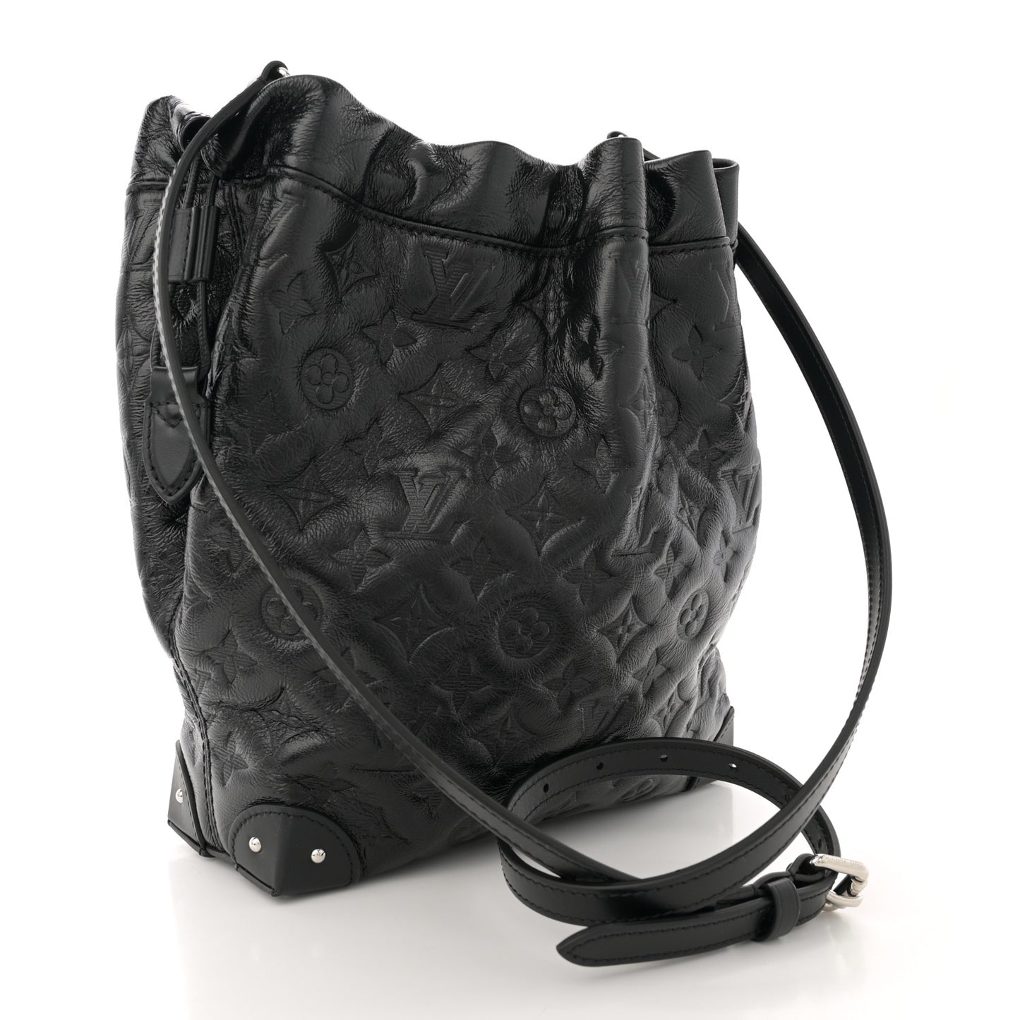 Lambskin Monogram Shadow Coussin Noe Trunk PM Black