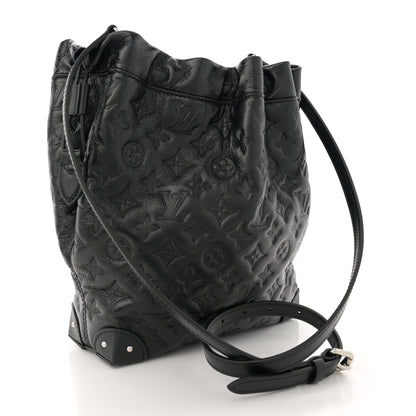 Louis Vuitton Lambskin Monogram Shadow Coussin Noe Trunk PM Black 3 of 9