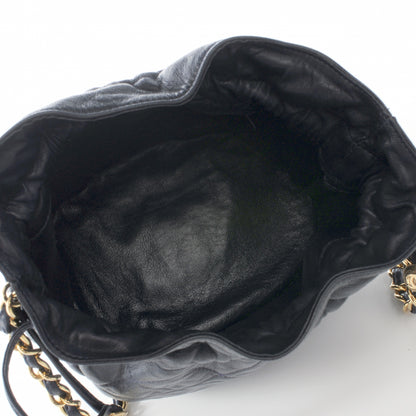 Chanel Lambskin Drawstring Pouch Bag Navy Blue 6 of 7