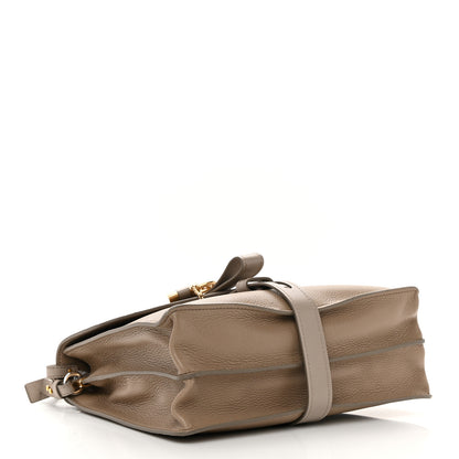 Chloe Grained Deerskin Shiny Calfskin Large Aby Day Shoulder Bag Motty Grey 4 of 16