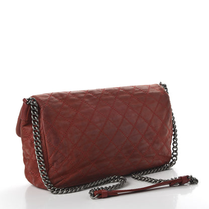 Chanel Iridescent Calfskin Large Coco Daily Flap Red 3 of 11