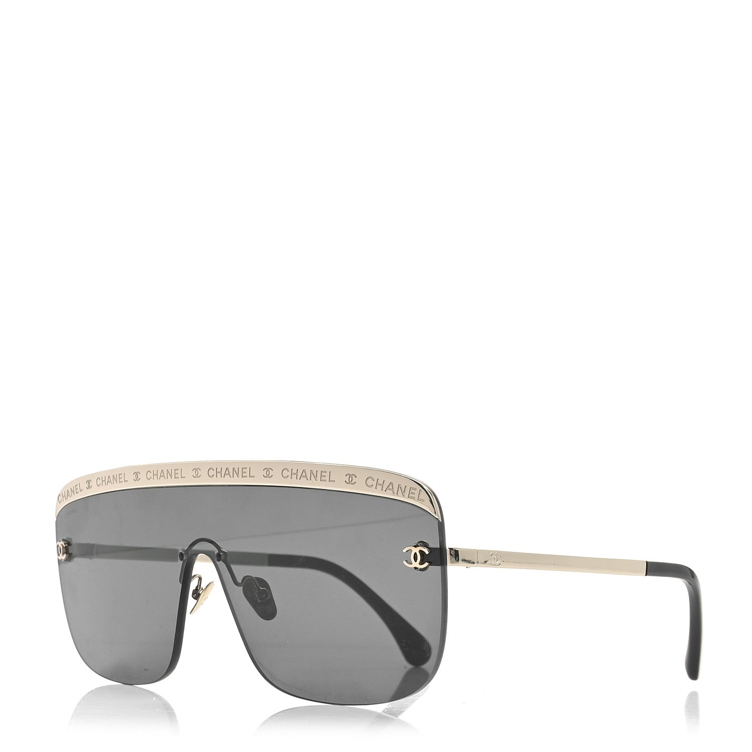 Chanel Metal Shield Sunglasses 71507 Gold 1 of 7