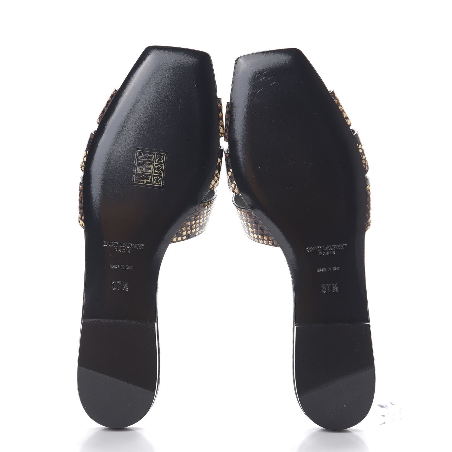 Saint Laurent Snakeskin Tribute 05 Slide Sandals 37.5 Oro 4 of 8