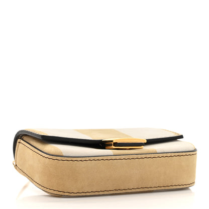 Fendi Nubuck Pequin Nano Baguette Charm Sand Tortora 4 of 13