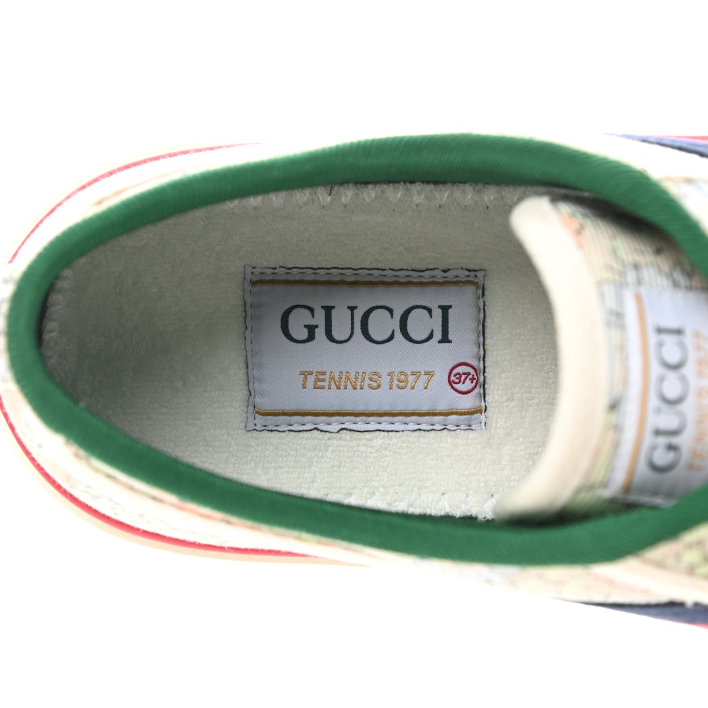 X LIBERTY OF LONDON Canvas Web Tracy Print Womens 1977 Tennis Sneakers 37.5 Mint Peach Mystic White