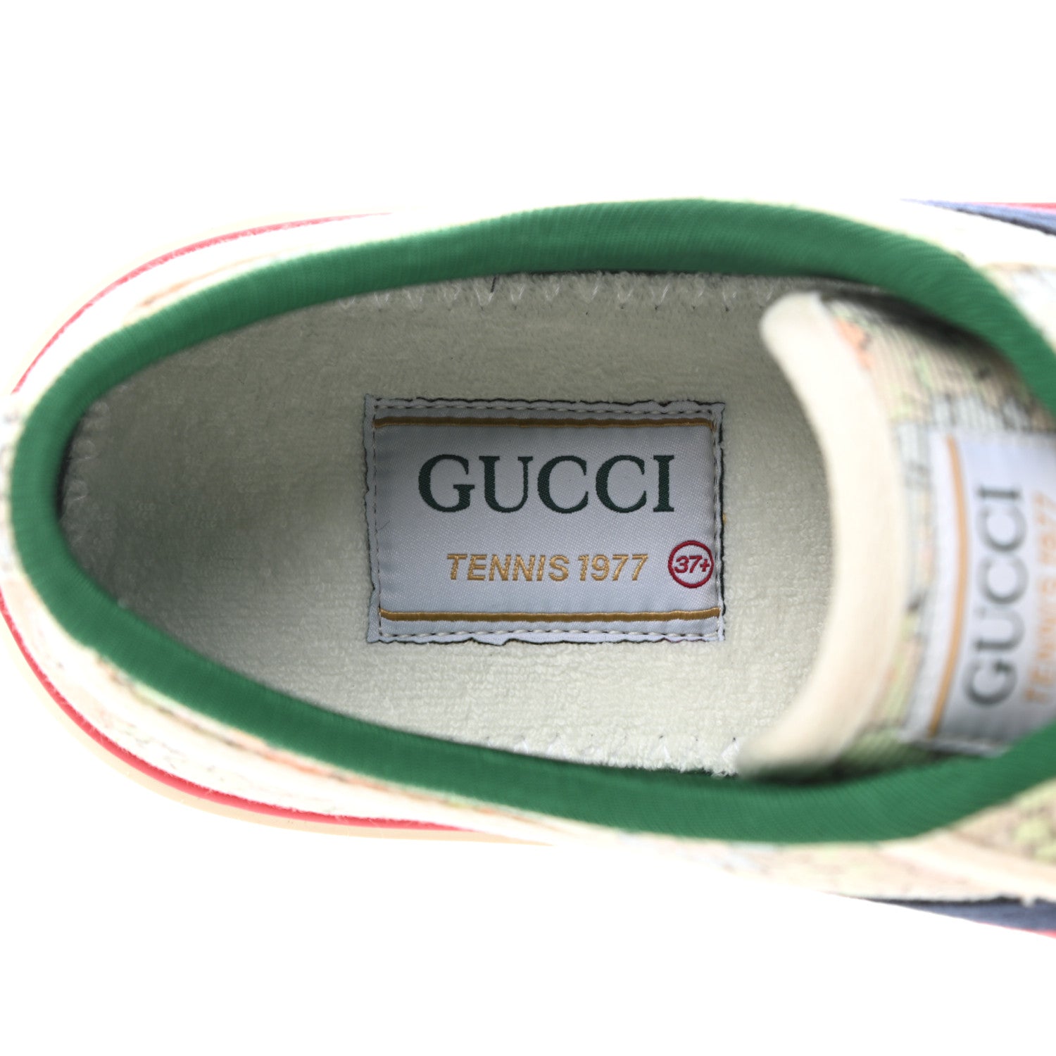 Gucci X LIBERTY OF LONDON Canvas Web Tracy Print Womens 1977 Tennis Sneakers 37.5 Mint Peach Mystic White 7 of 8