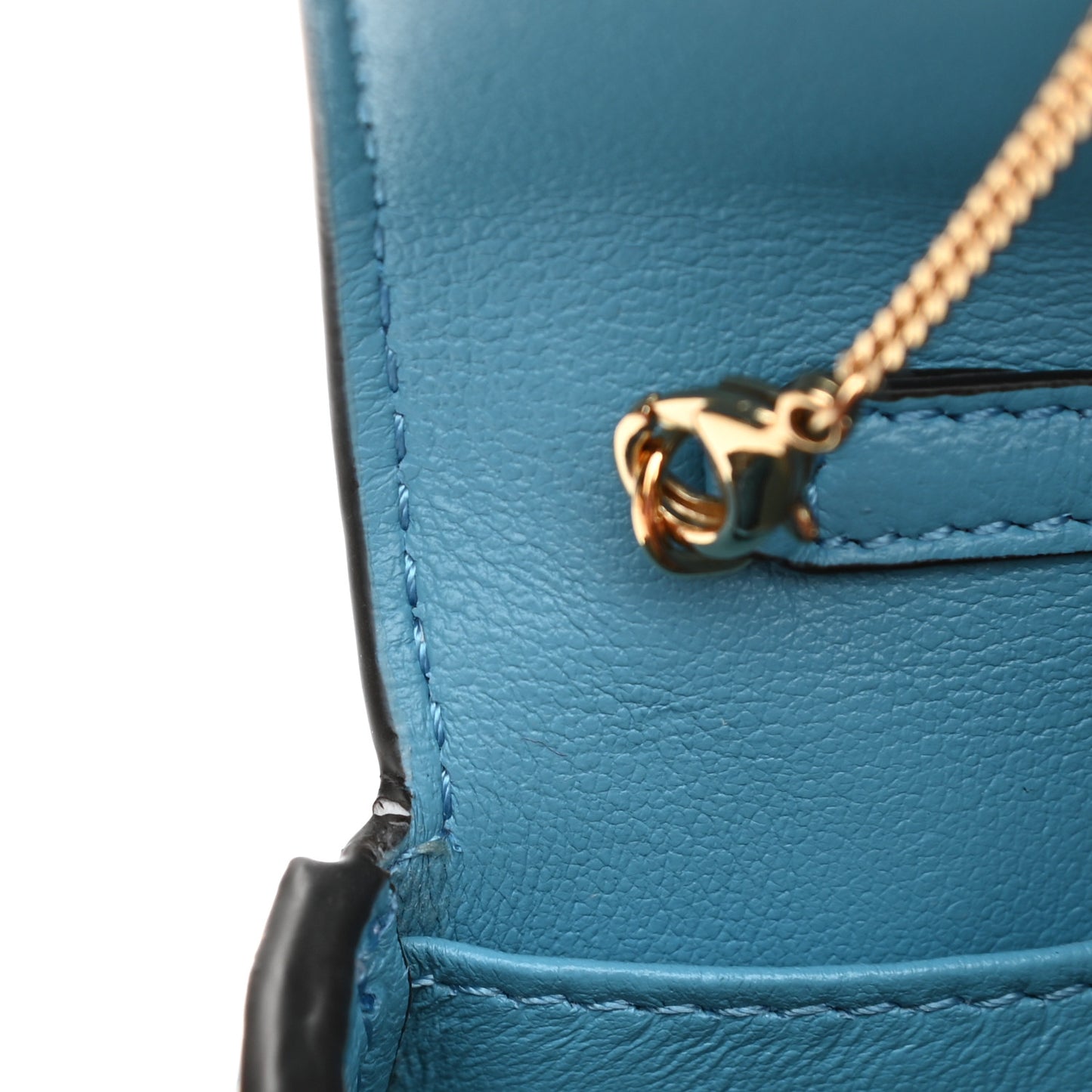 X SARAH COLEMAN Vitello Liberty Ceylon Micro FF Fish Eye Embossed Nano Baguette Charm Multicolor Cyber Blue