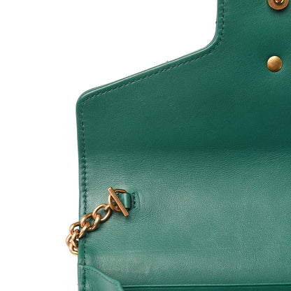 Gucci Calfskin Matelasse GG Marmont Chain Wallet Emerald Green 7 of 10