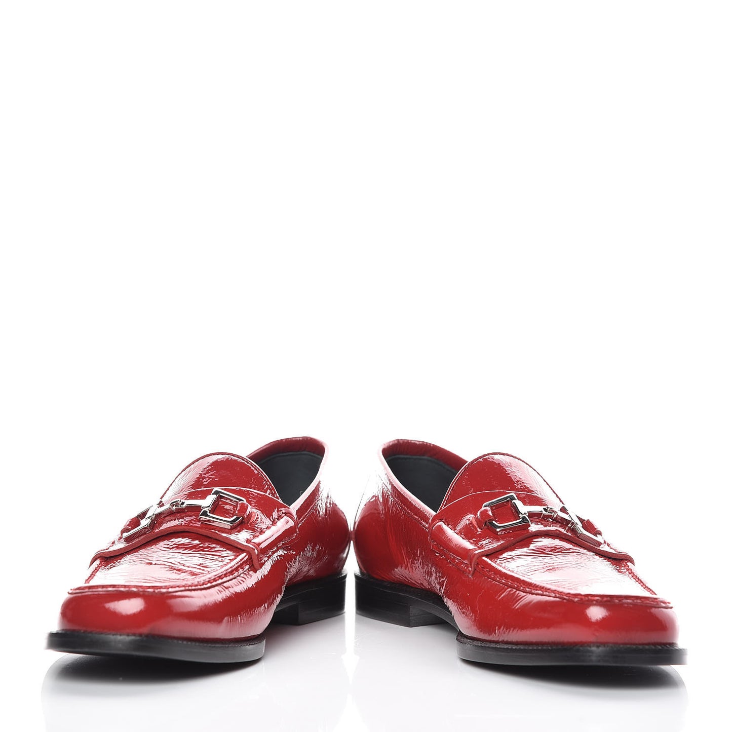 Naplack Patent Horsebit Banks Loafers 36.5 Red