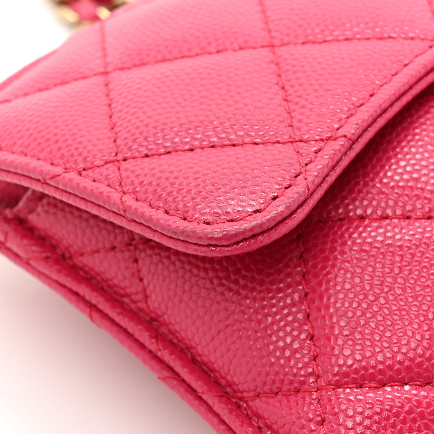 Chanel Caviar Fabric Quilted Foldable Tote With Chain Pink Multicolor 17 of 20